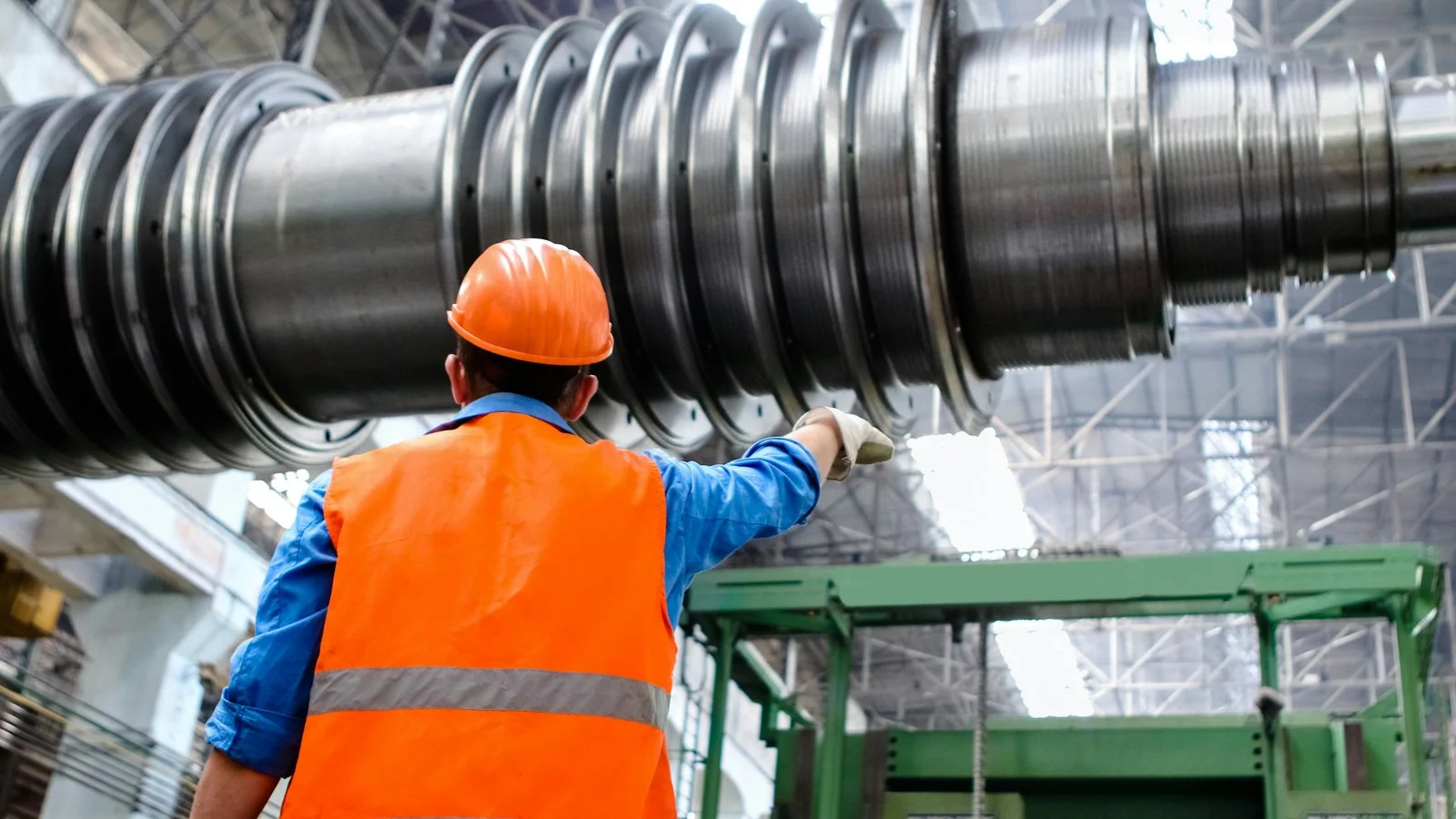 Industrial machining in a manufacturing workshop